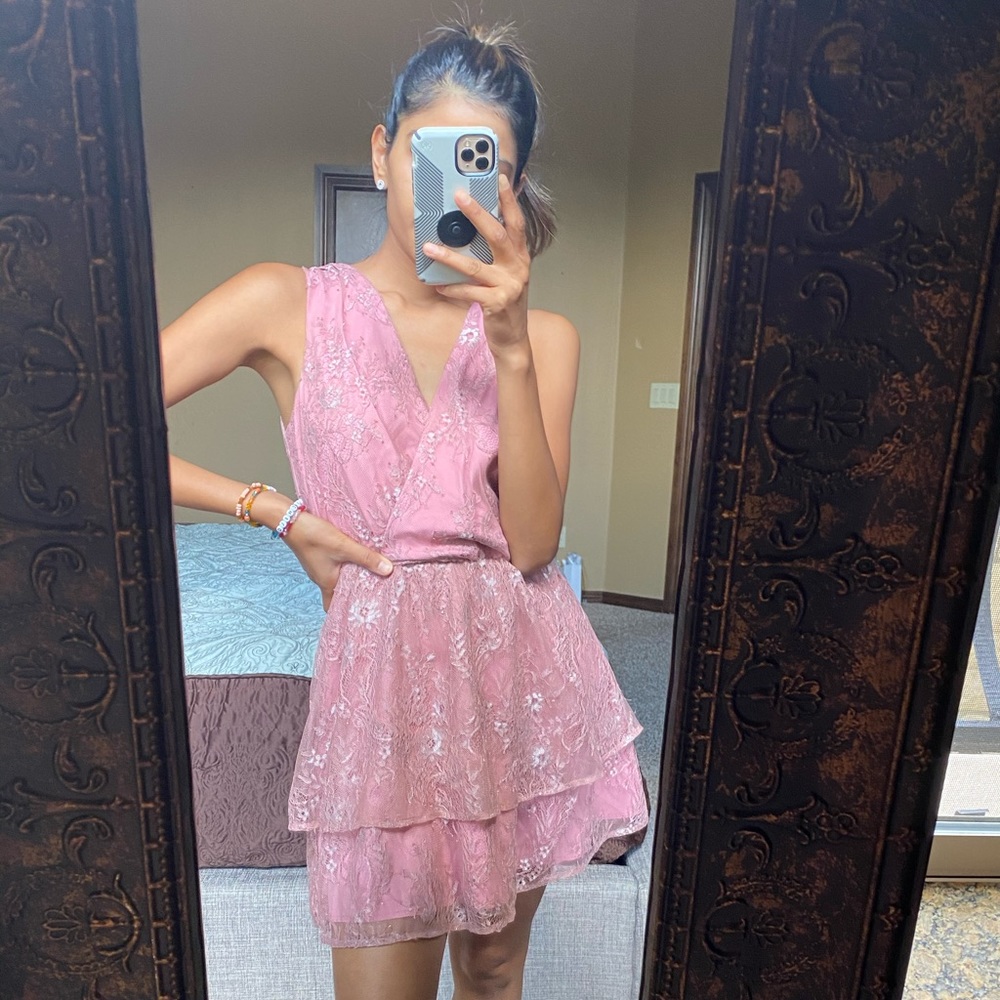 Pink mini dress